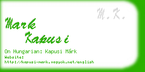 mark kapusi business card
