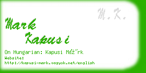 mark kapusi business card